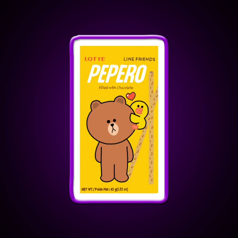 Chocolate Filled Pepero Pocky Snack Food Led Neon Sign Rgb Color - Shineneon