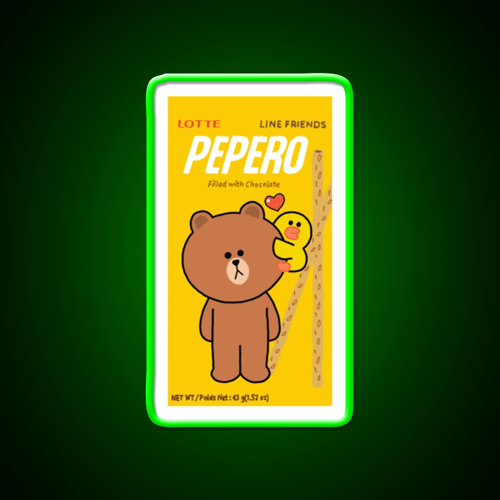 Chocolate Filled Pepero Pocky Snack Food Led Neon Sign Rgb Color - Shineneon