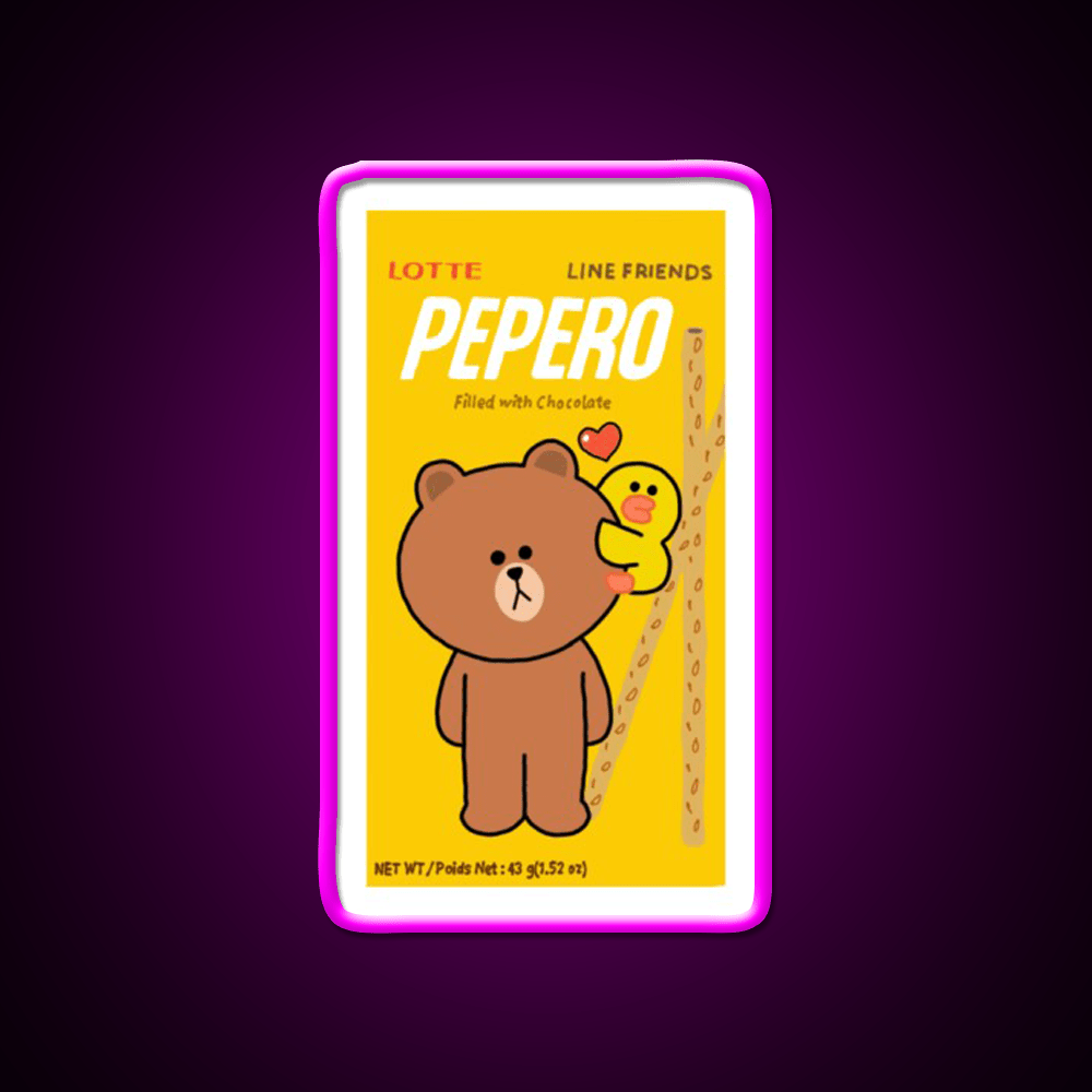 Chocolate Filled Pepero Pocky Snack Food Led Neon Sign Rgb Color - Shineneon