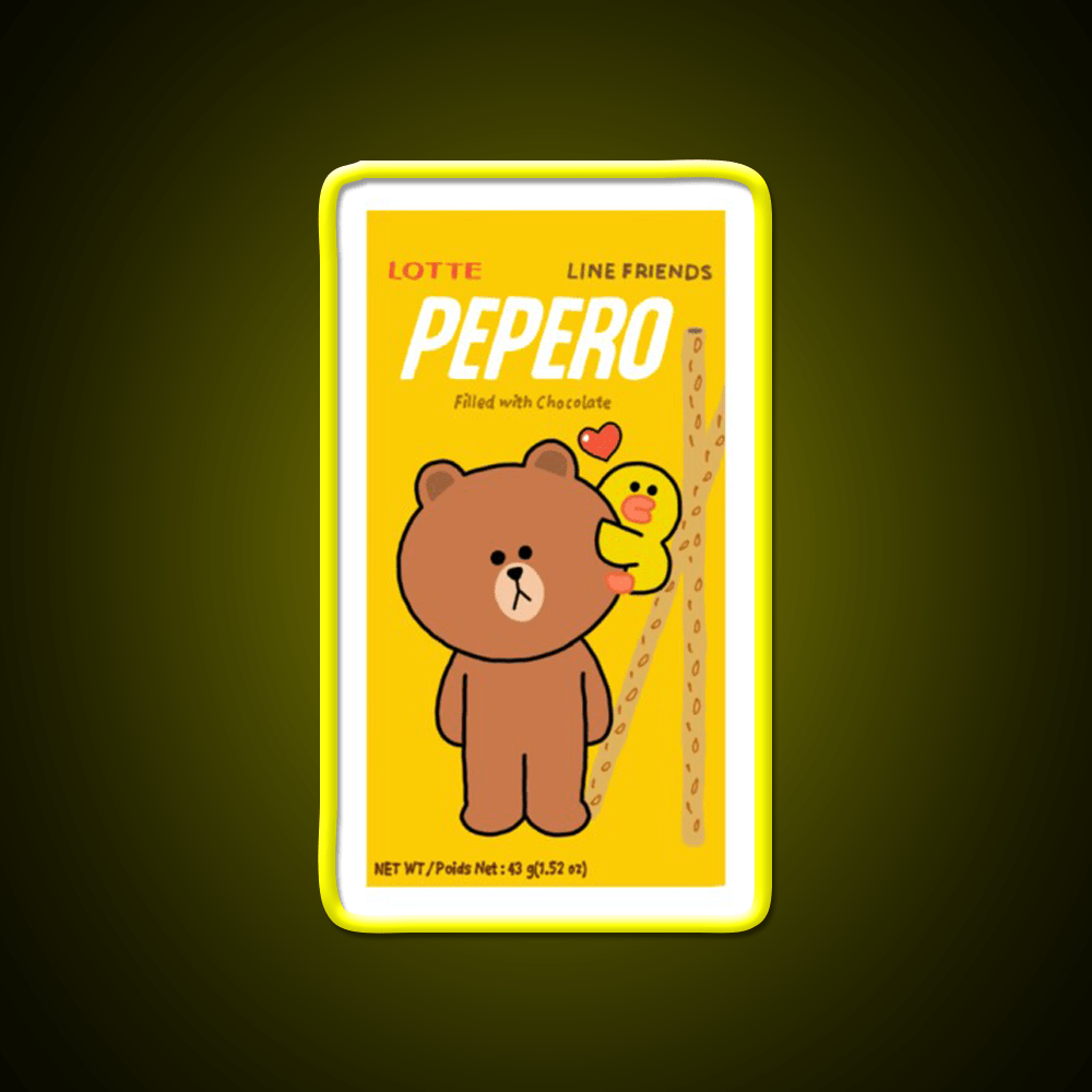 Chocolate Filled Pepero Pocky Snack Food Led Neon Sign Rgb Color - Shineneon