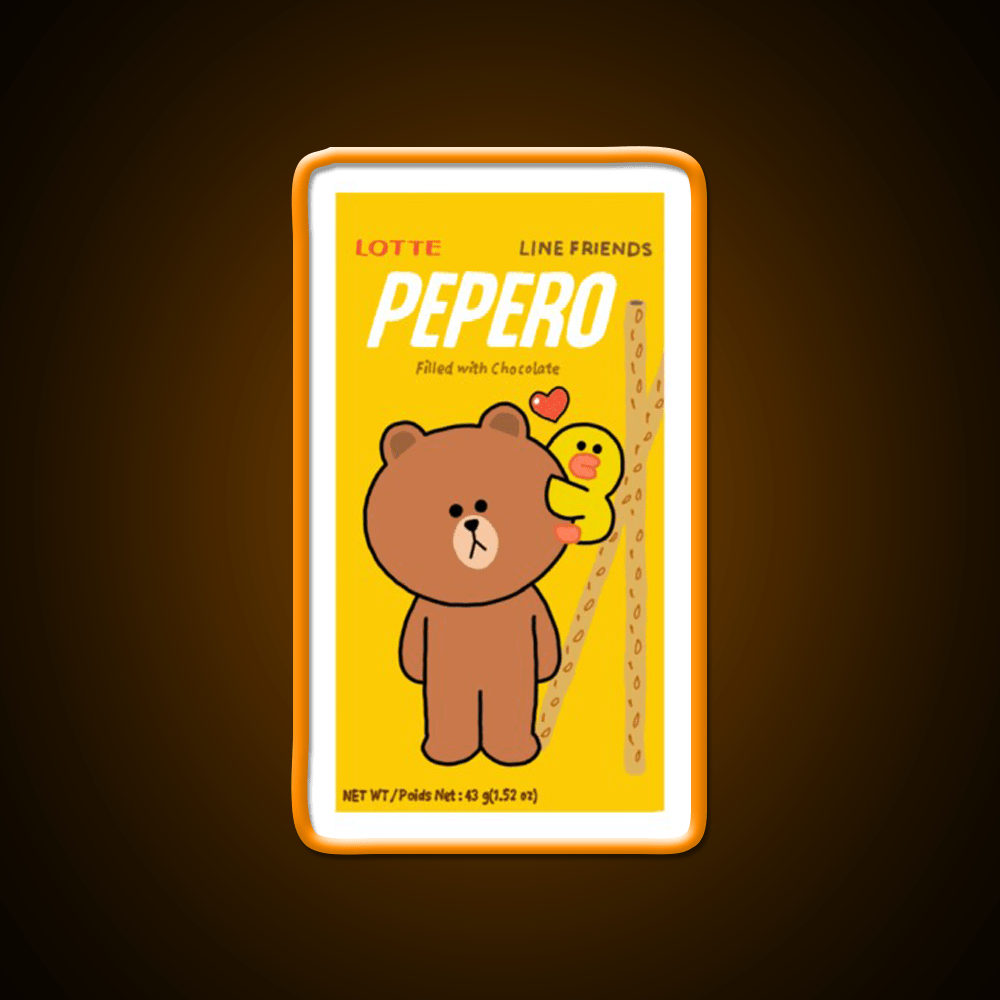 Chocolate Filled Pepero Pocky Snack Food Led Neon Sign Rgb Color - Shineneon