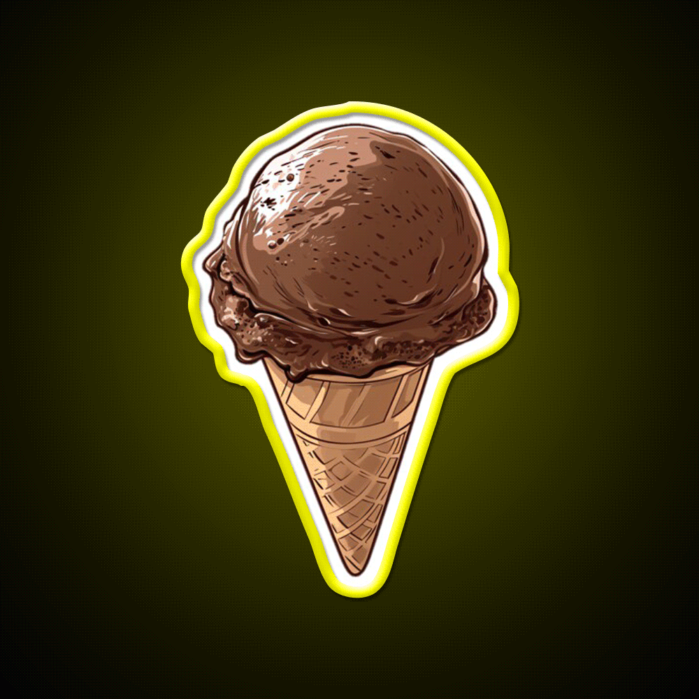 Chocolate Ice Cream Snack Food Led Neon Sign Rgb Color - Custom LED neon sign front view
