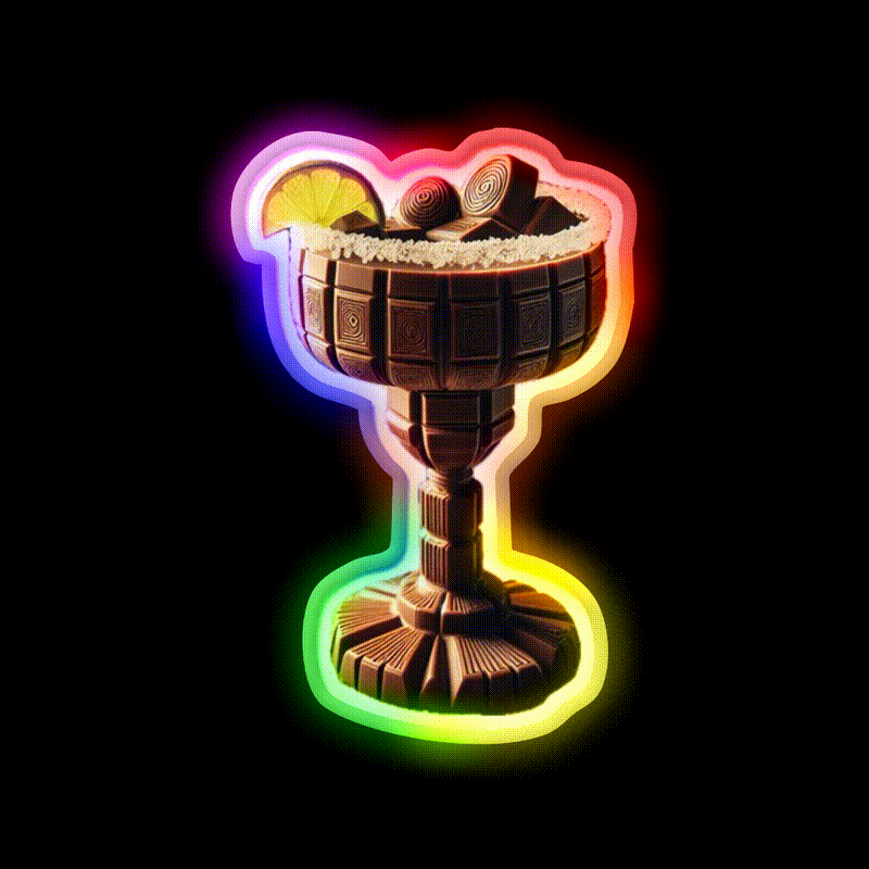 Chocolate Margarita Party Drink Tequila Led Neon Sign Rgb Color - LED neon sign close-up detail