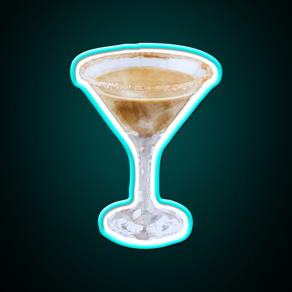 Chocolate Martini Cocktail Bar Decor Led Neon Sign Rgb Color - Size and dimension reference