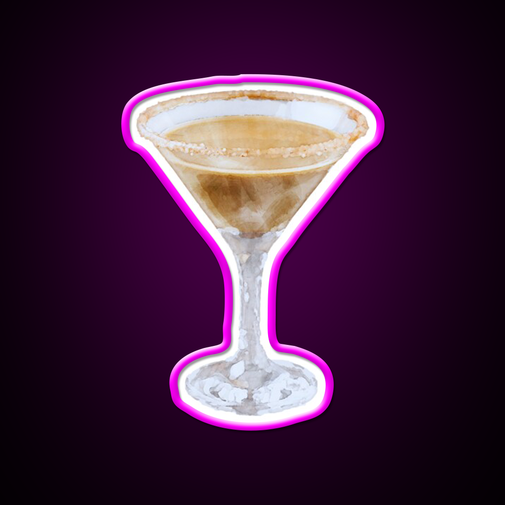Chocolate Martini Cocktail Bar Decor Led Neon Sign Rgb Color - Neon sign mounted on wall in room