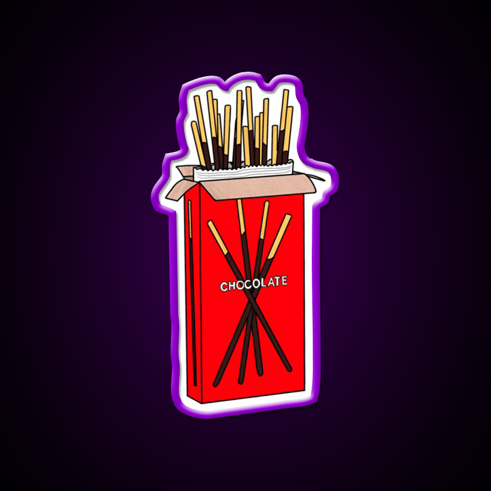 Chocolate Pocky Snack Food Led Neon Sign For Snack Room Rgb Color - Shineneon