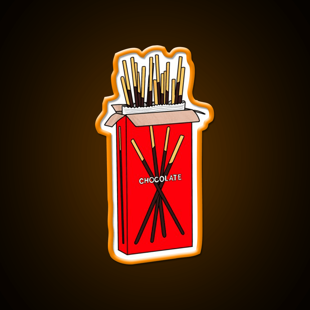 Chocolate Pocky Snack Food Led Neon Sign For Snack Room Rgb Color - Shineneon