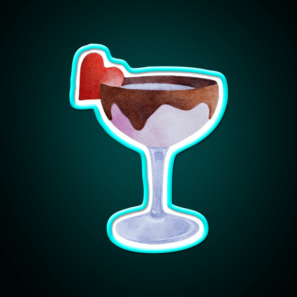 Chocolate Strawberry Martini Cocktail Bar Decor Led Neon Sign Rgb Color - Shineneon