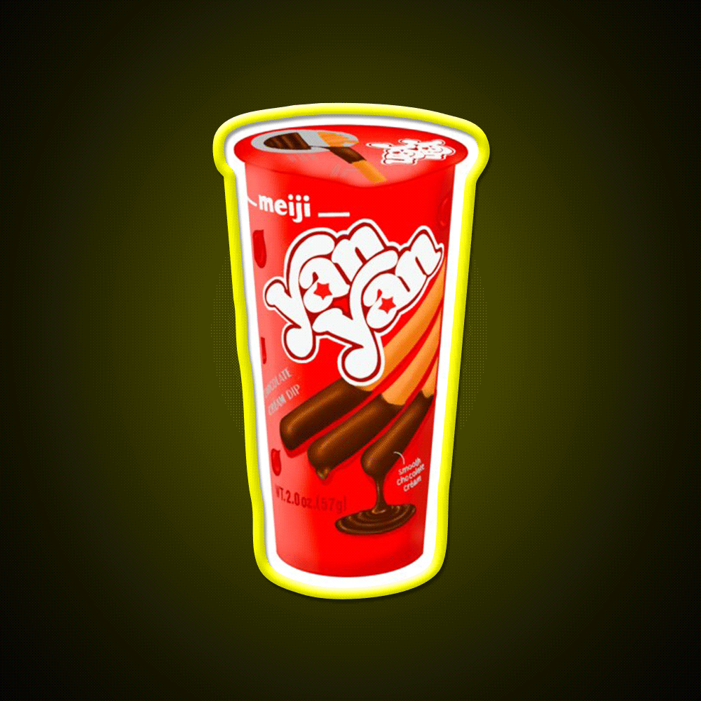 Chocolate Yan Yan Snack Food Led Neon Sign Rgb Color - Custom LED neon sign front view