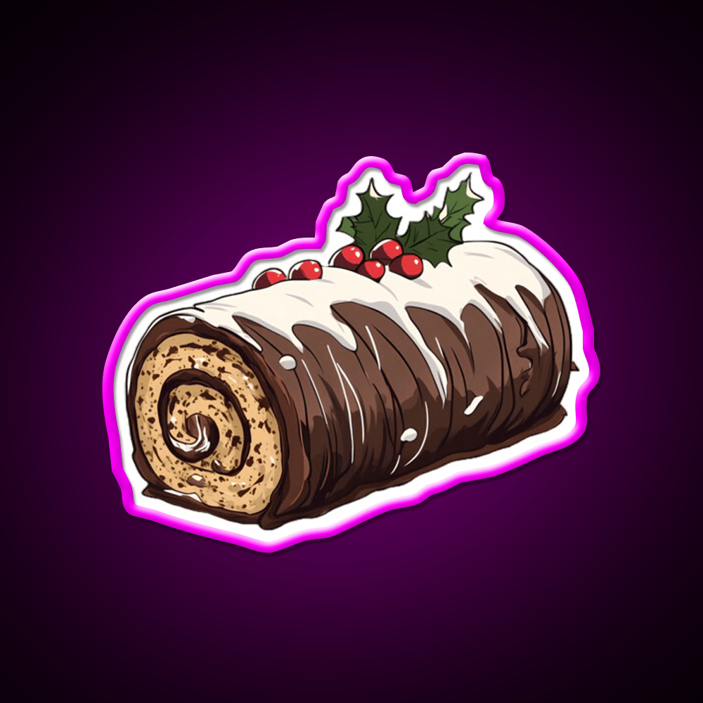 Chocolate Yule Log Snack Food Led Neon Sign Rgb Color - Shineneon