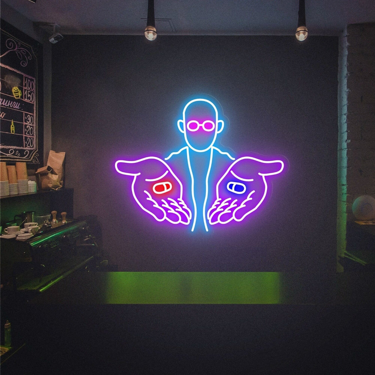 Choice In Bar Red Pill Blue Pill Funny Neon Lights - Shineneon