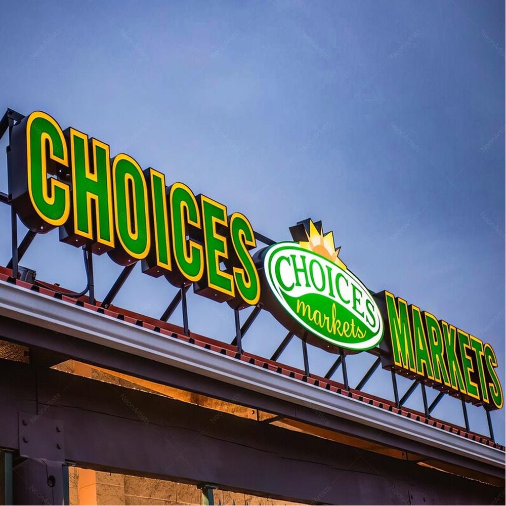 Choices Markets 3D Frontlit And Backlit Channel Letter Led Light Sign - Shineneon