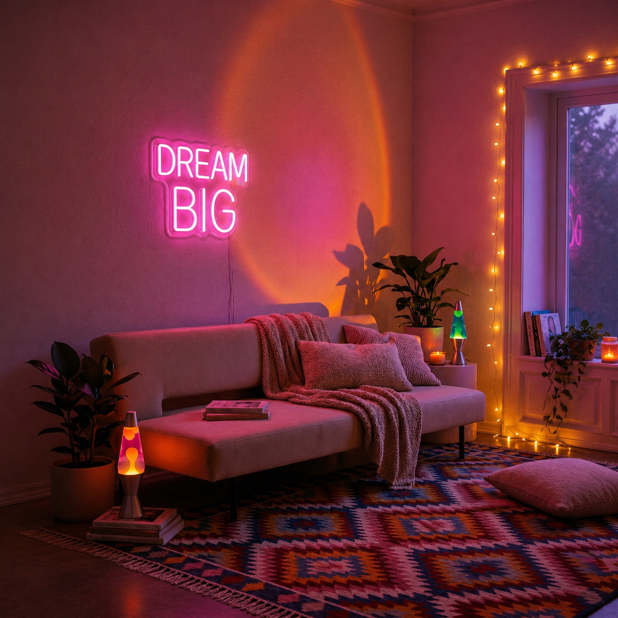 Choose Happy Bedroom Wall Light LED Neon Sign - 01 Original Product Image