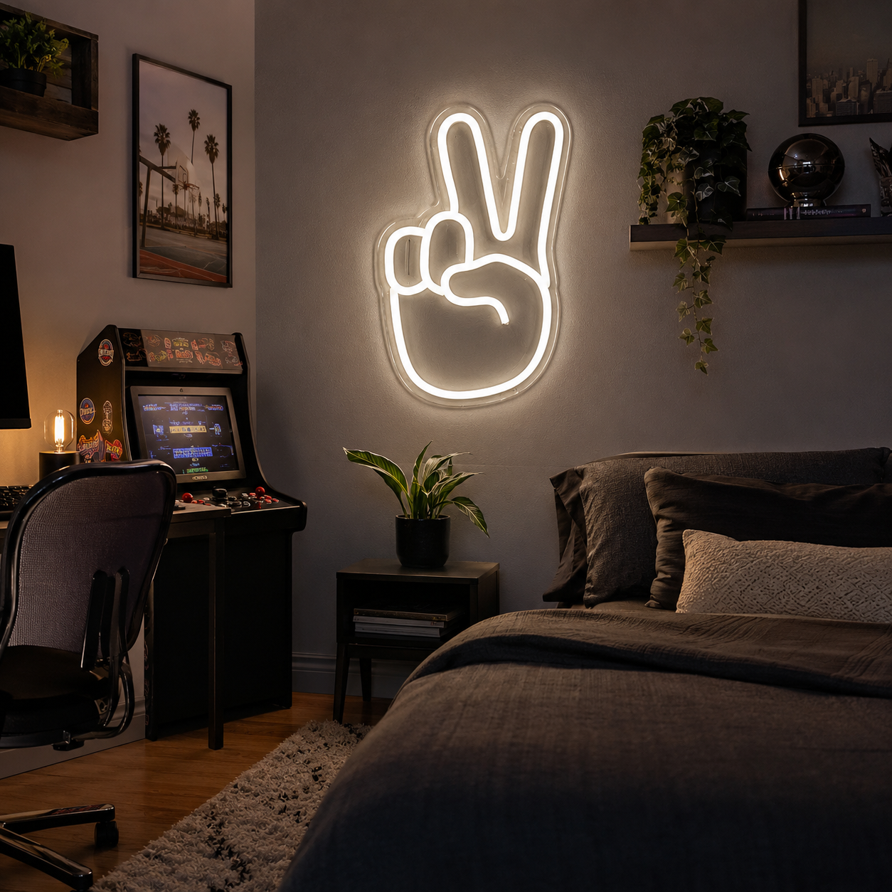 Choose Happy Sign Wall Decor LED Neon Sign - 03 Real Lifestyle Scene