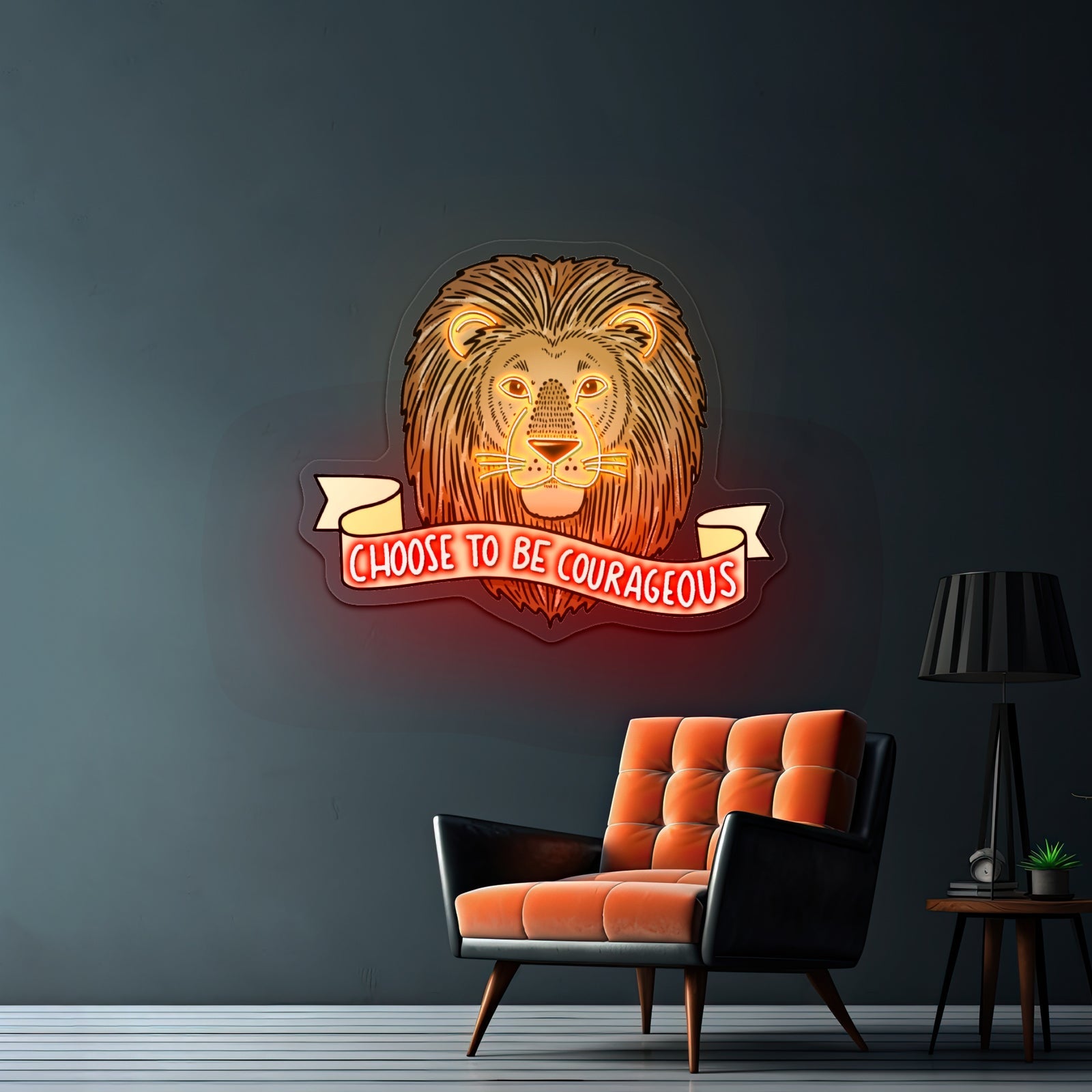 Choose To Be Courageous Lion Neon Signs For Led Signs For Room - Shineneon