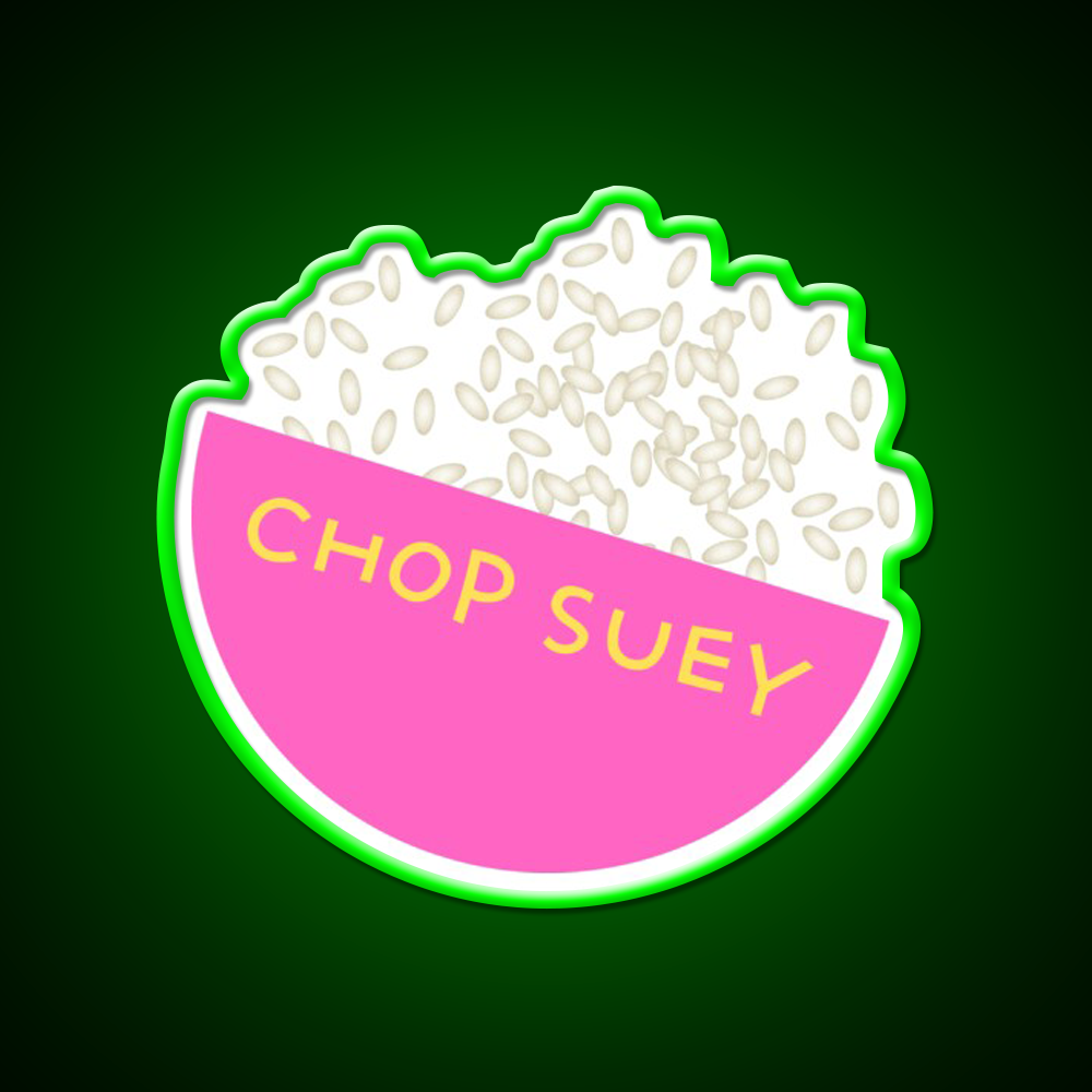 Chop Suey Is Too Yummi Led Neon Sign Chinese Food Rgb Color