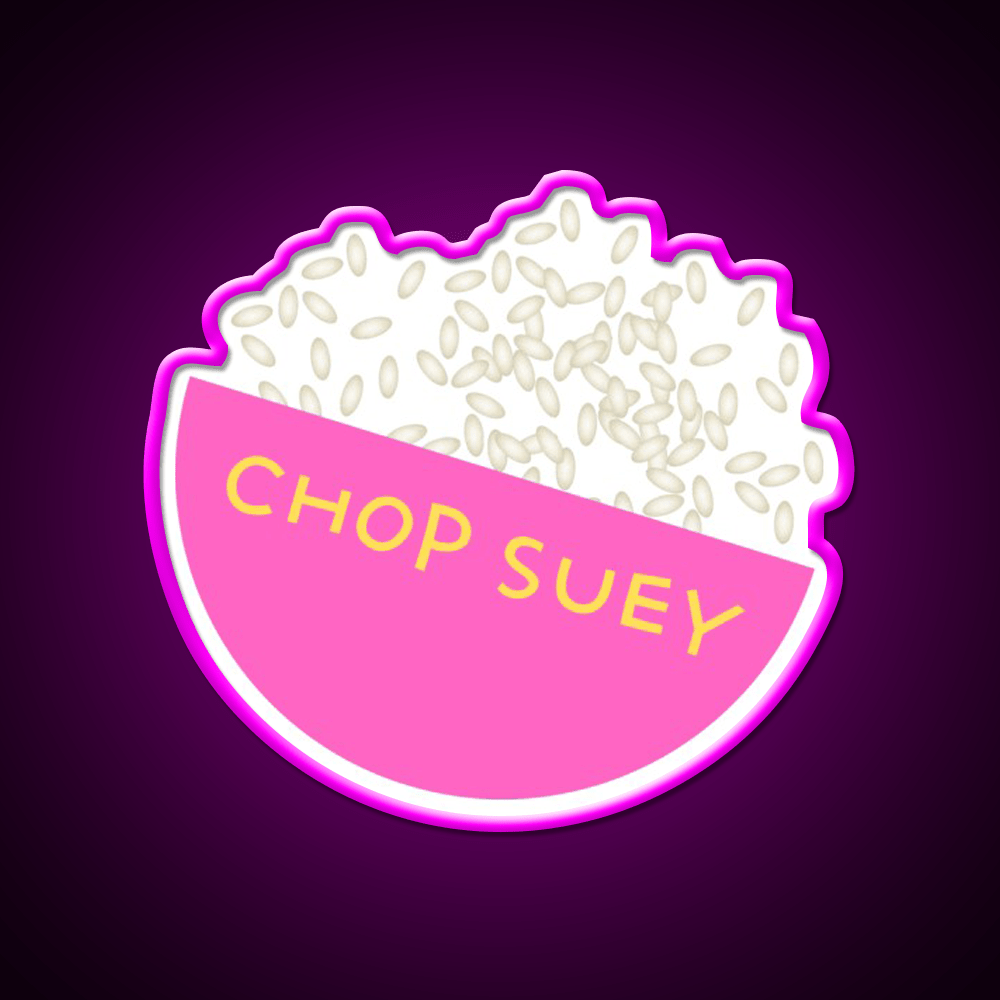 Chop Suey Is Too Yummi Led Neon Sign Chinese Food Rgb Color - Shineneon