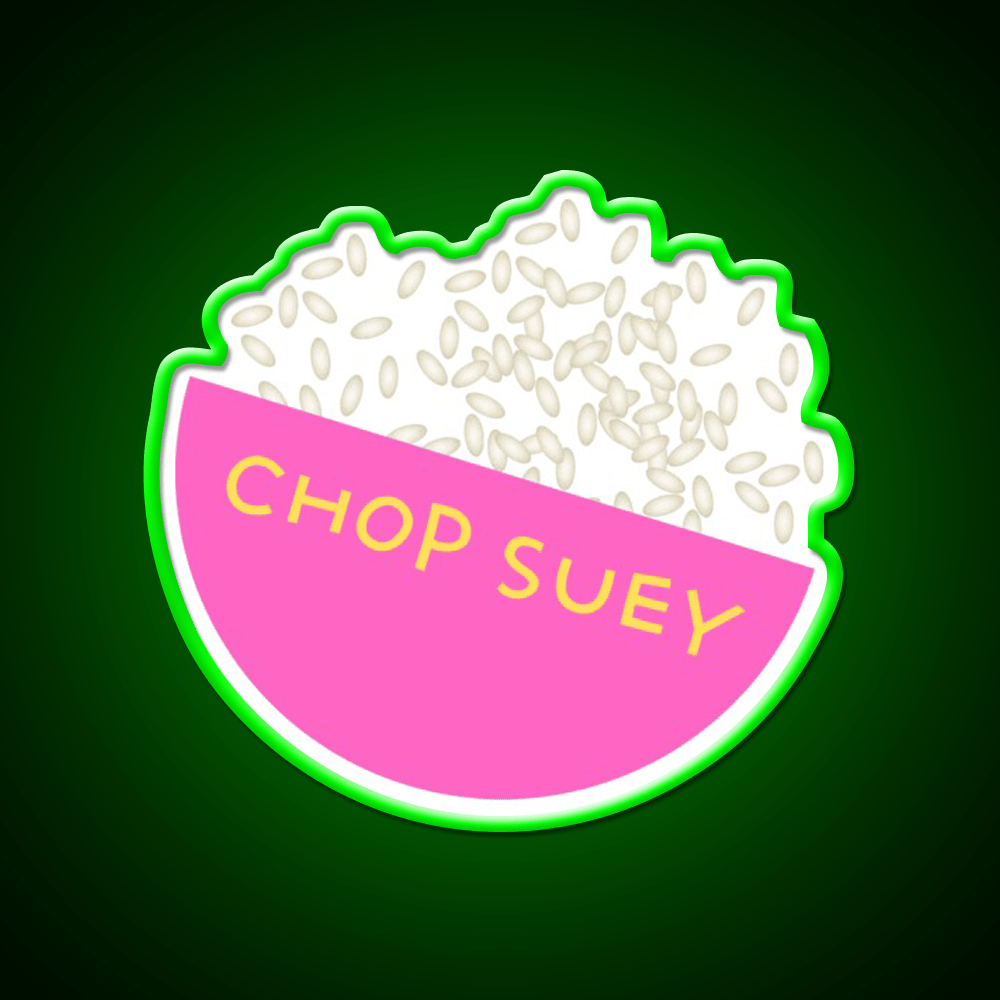 Chop Suey Is Too Yummi Led Neon Sign Chinese Food Rgb Color - Shineneon