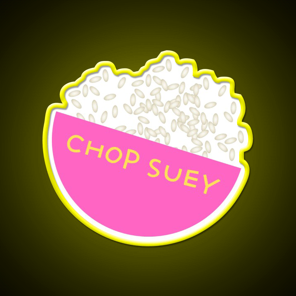 Chop Suey Is Too Yummi Led Neon Sign Chinese Food Rgb Color