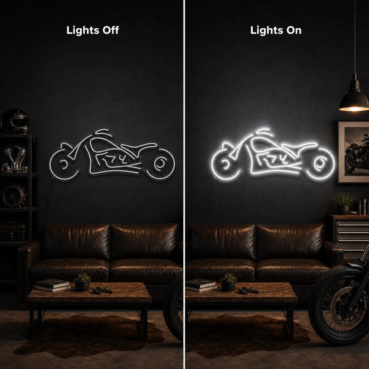 Chopper Motorcycle Side Profile LED Neon Sign - Shineneon