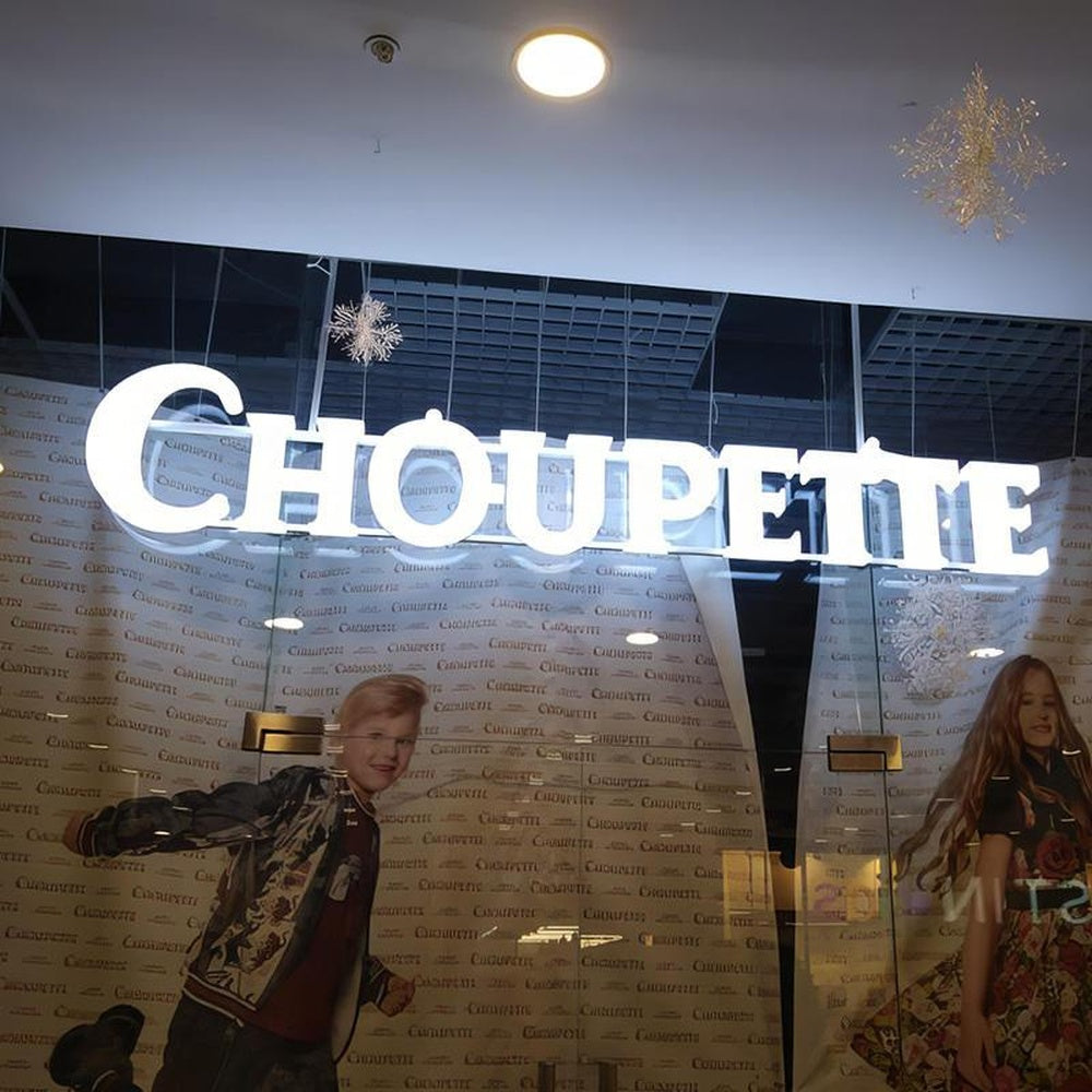 Choupette 3D Front And Back Lit Letters Acrylic Led Sign