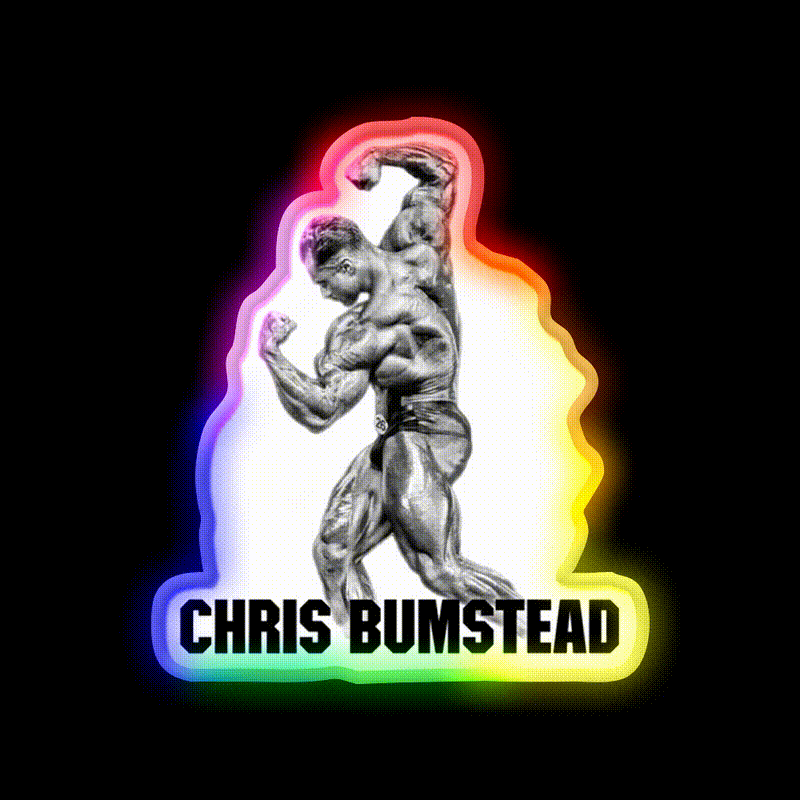 Chris Bumstead Cbum Arnold Pose Gym Fitness Led Neon Sign Rgb Color - LED neon sign close-up detail