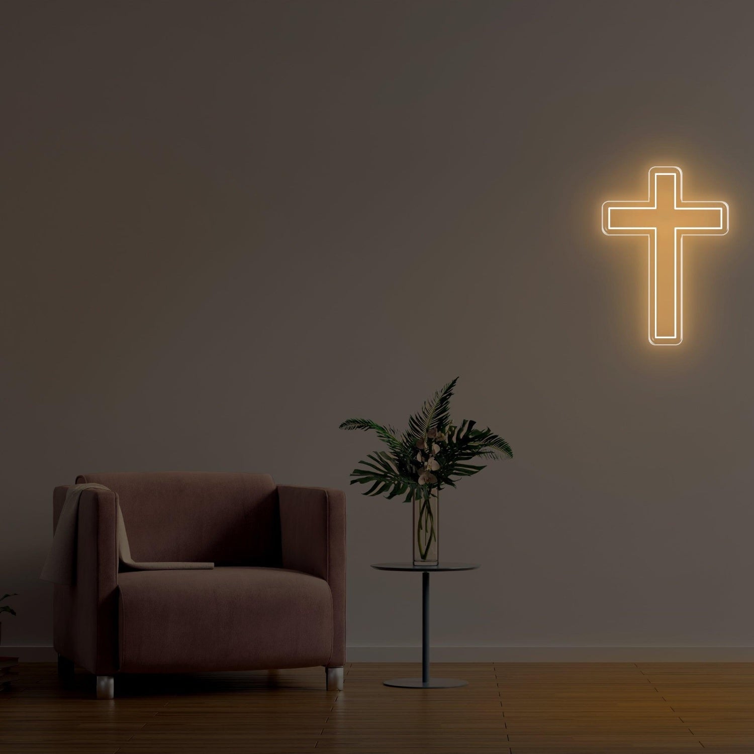 Christianity Yellow Cross Led Neon Sign For Home Decor | Shineneon