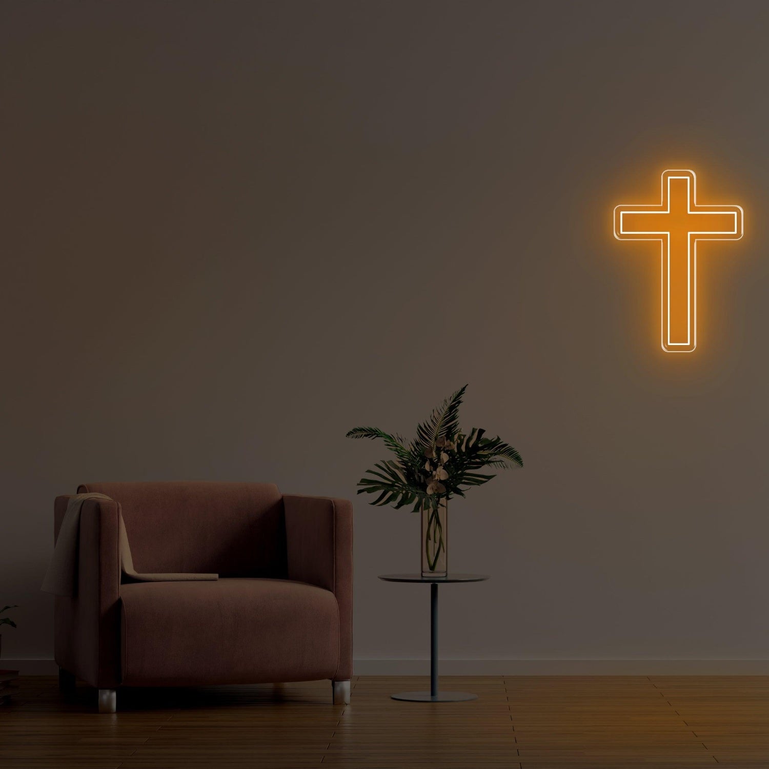 Christianity Yellow Cross Led Neon Sign For Home Decor | Shineneon