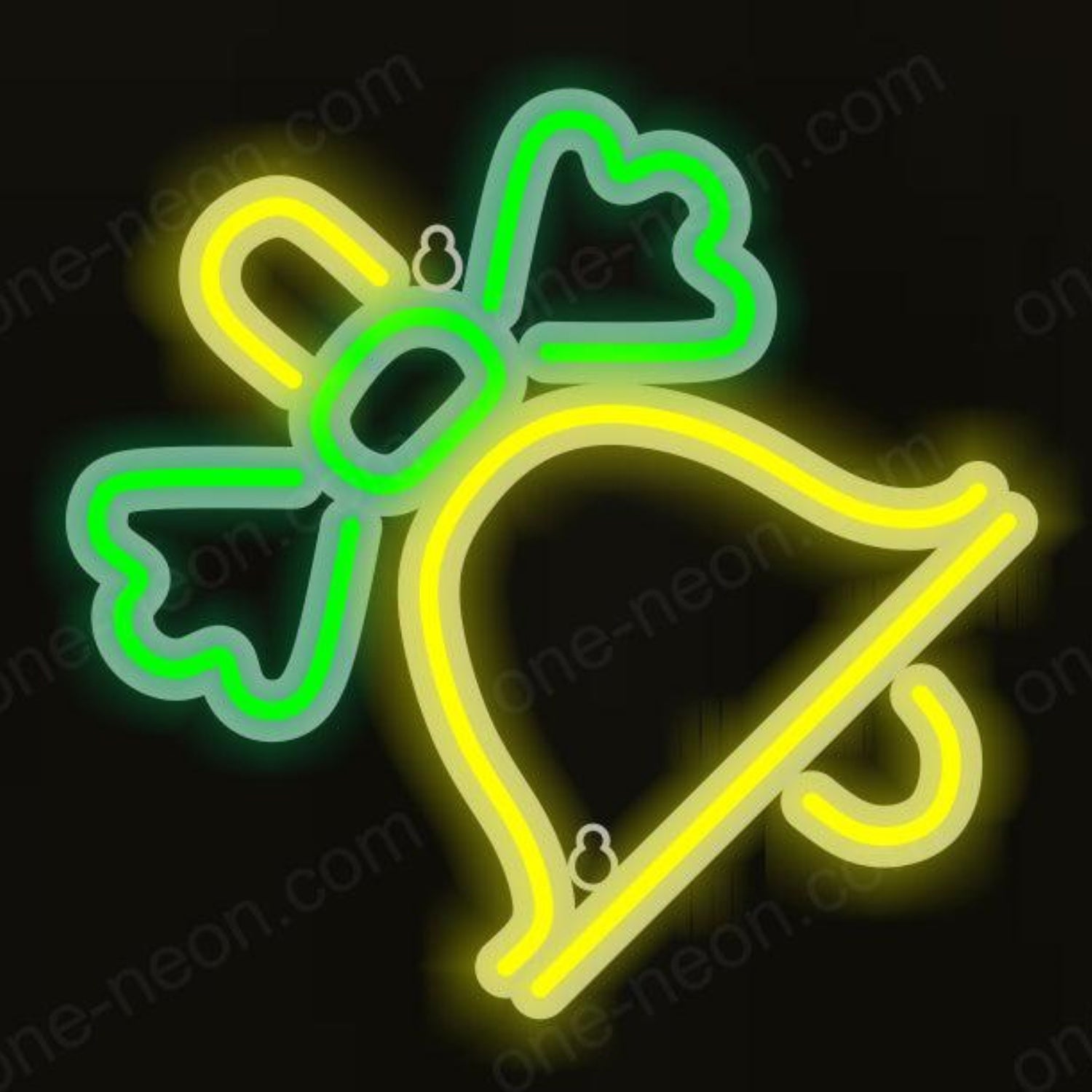 Christmas Bells Green Yellow Led Neon Sign Holiday Wall Decor | Shineneon
