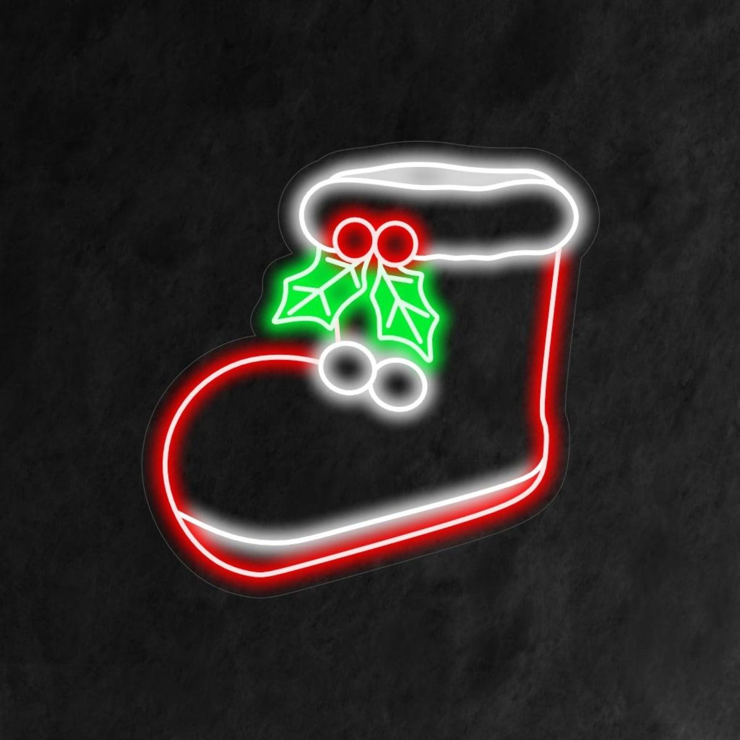 Christmas Boot Red Green White Led Neon Sign For Holiday Indoor Outdoor Decor | Shineneon