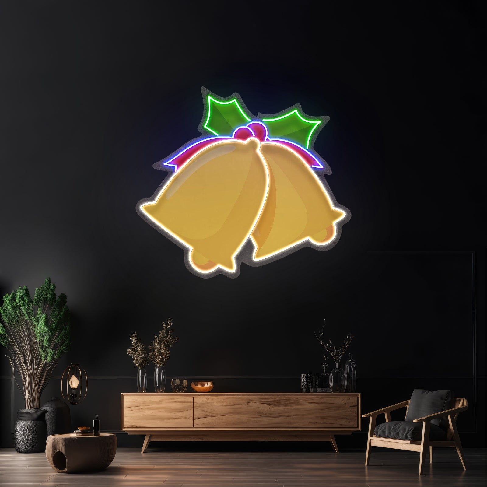 Christmas Double Bell Neon Artwork For Sale - Shineneon