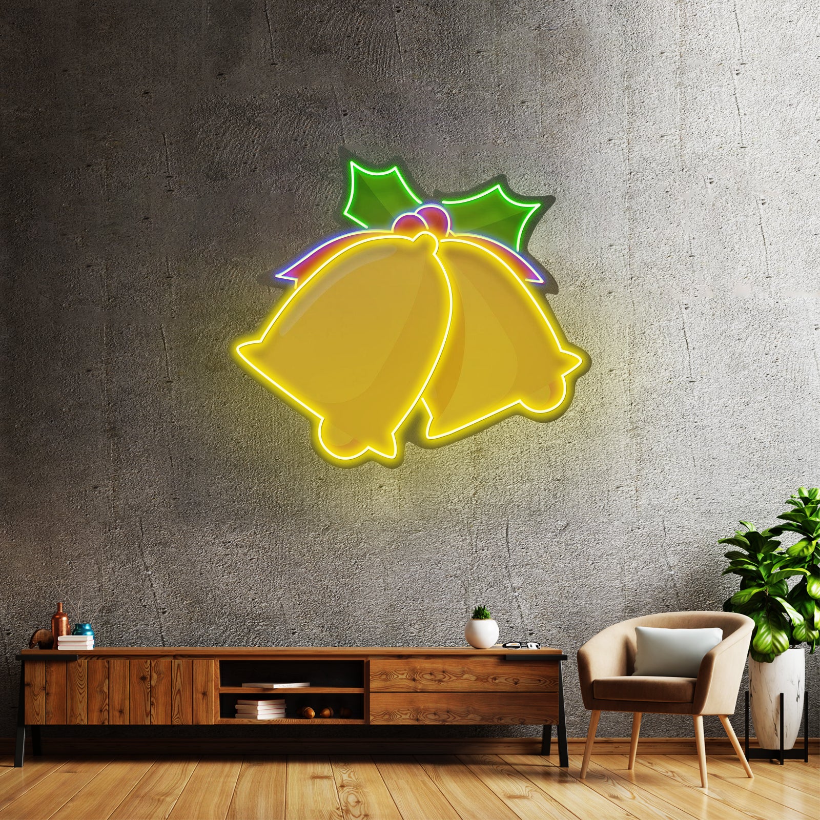 Christmas Gift Basket Neon Artwork For Sale