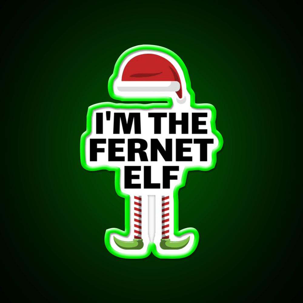 Christmas Fernet Elf Matching Group Cocktail Bar Decor Led Neon Sign Rgb Color - Shineneon