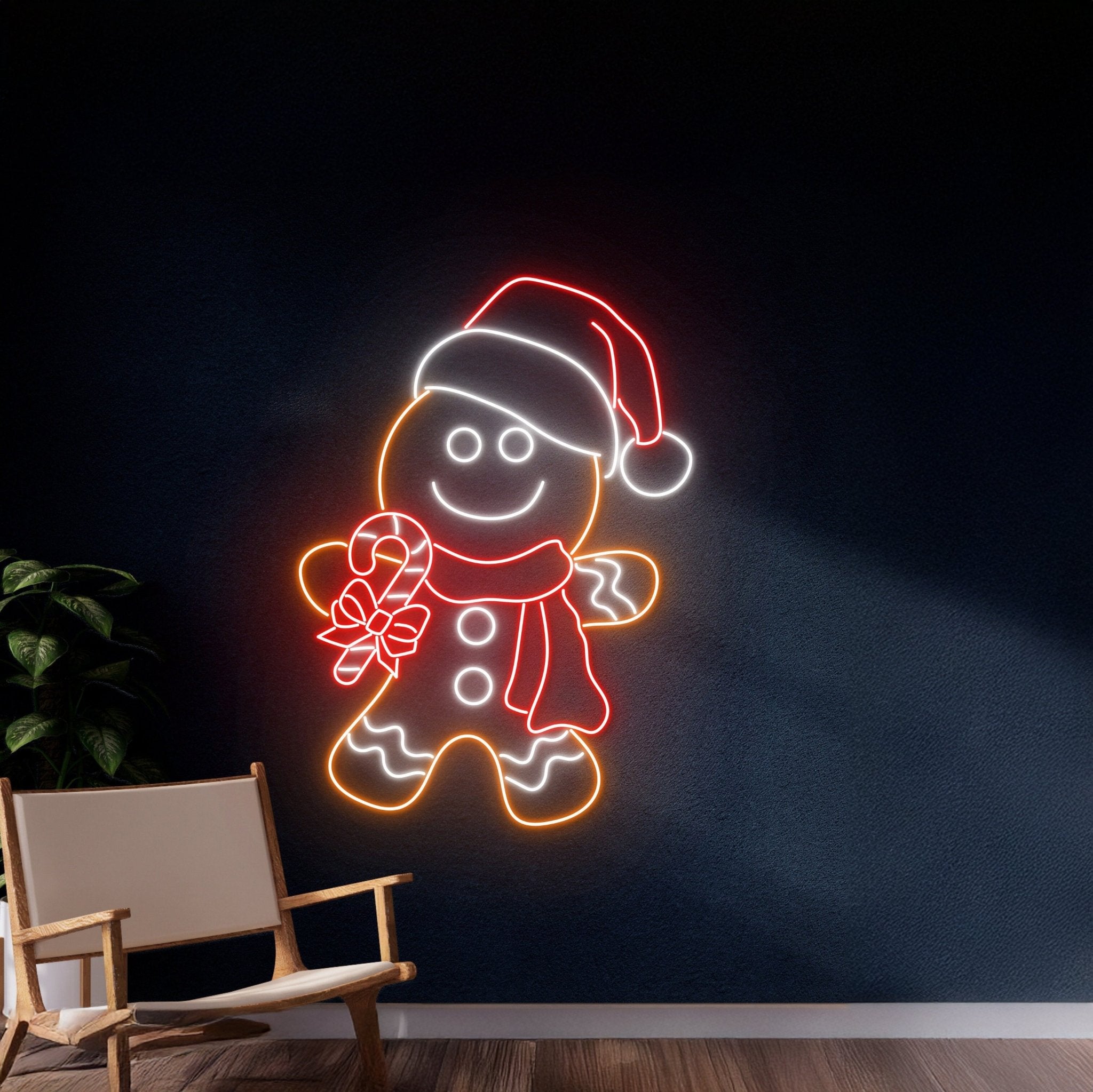 Christmas Gingerbread Man Neon Sign - Shineneon
