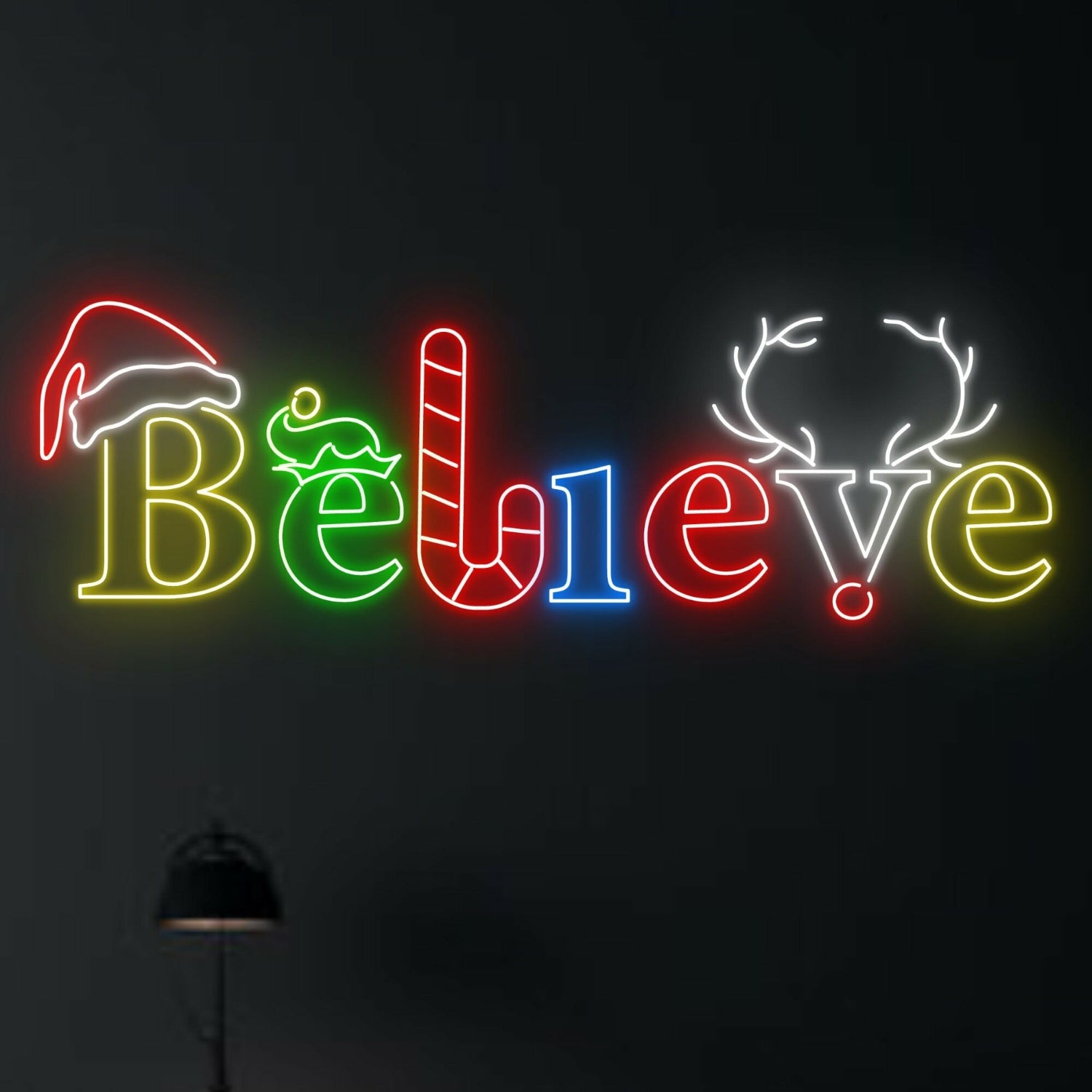 Christmas Hat Led Neon Sign Candy Cane Christmas Neon Sign | Shineneon