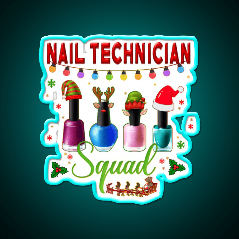 Christmas Nail Technician Xmas Salon Nail Salon Led Neon Sign Rgb Color - Shineneon