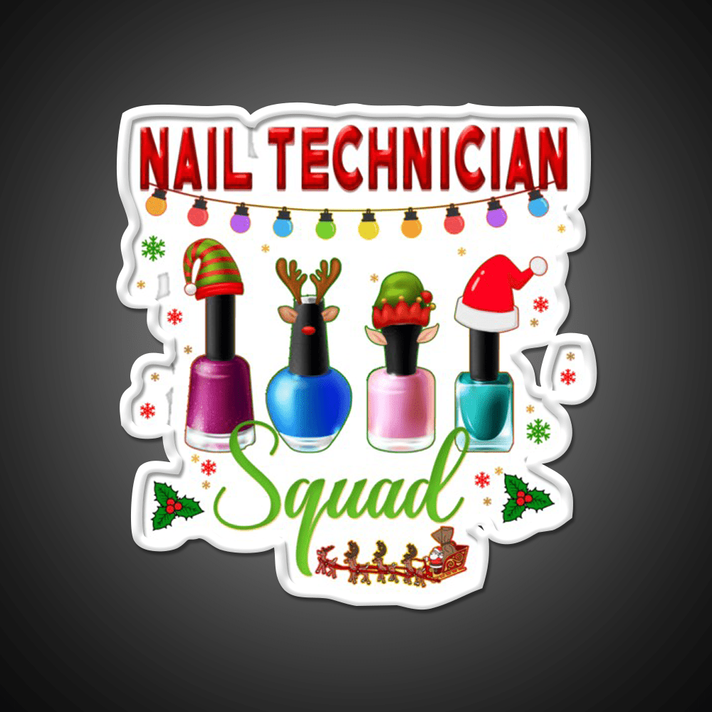 Christmas Nail Technician Xmas Salon Nail Salon Led Neon Sign Rgb Color - Shineneon