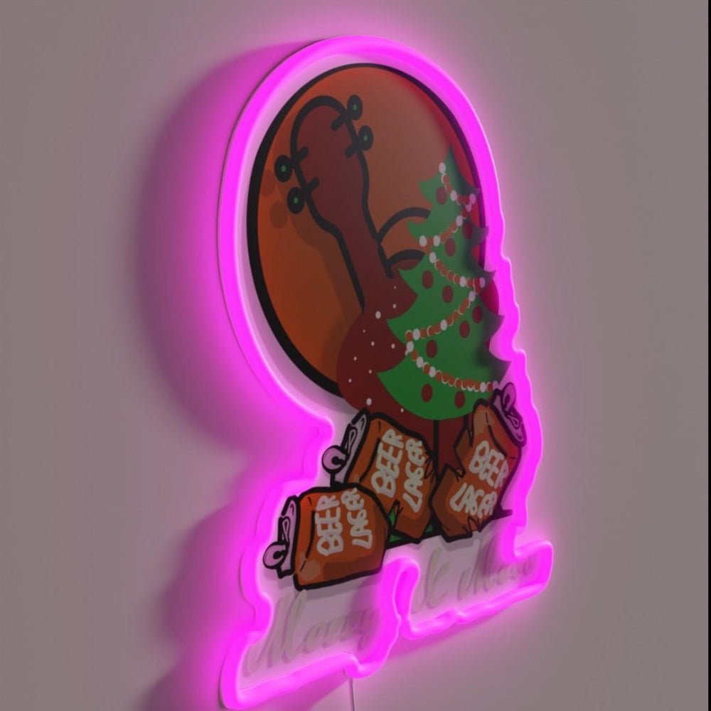 Christmas Party Saying Cartoon Beer Can Rgb Led Neon Sign - Shineneon
