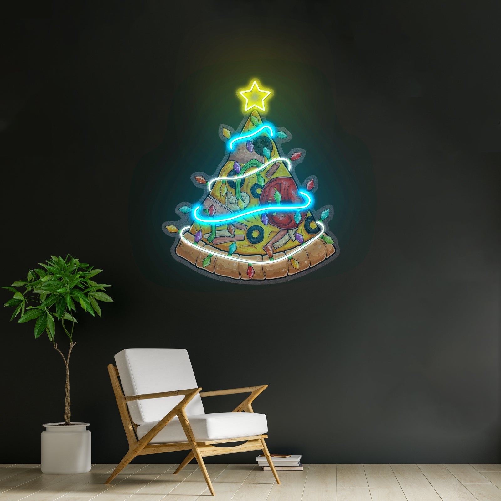 Christmas Pizza Tree Neon Artwork For Sale - Shineneon
