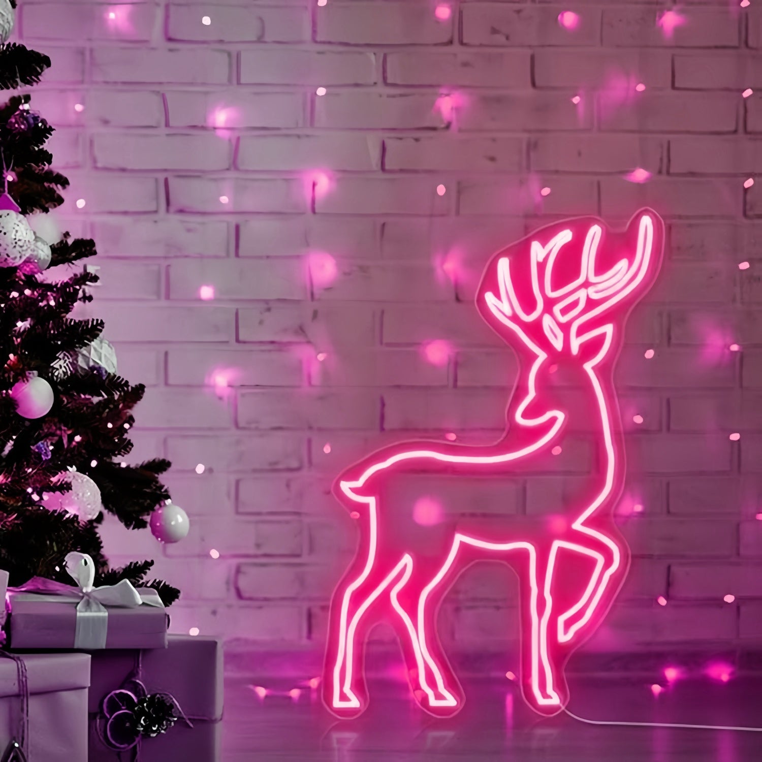 Christmas Reindeer Touch Of Holiday Magic With Neon Glow | Shineneon