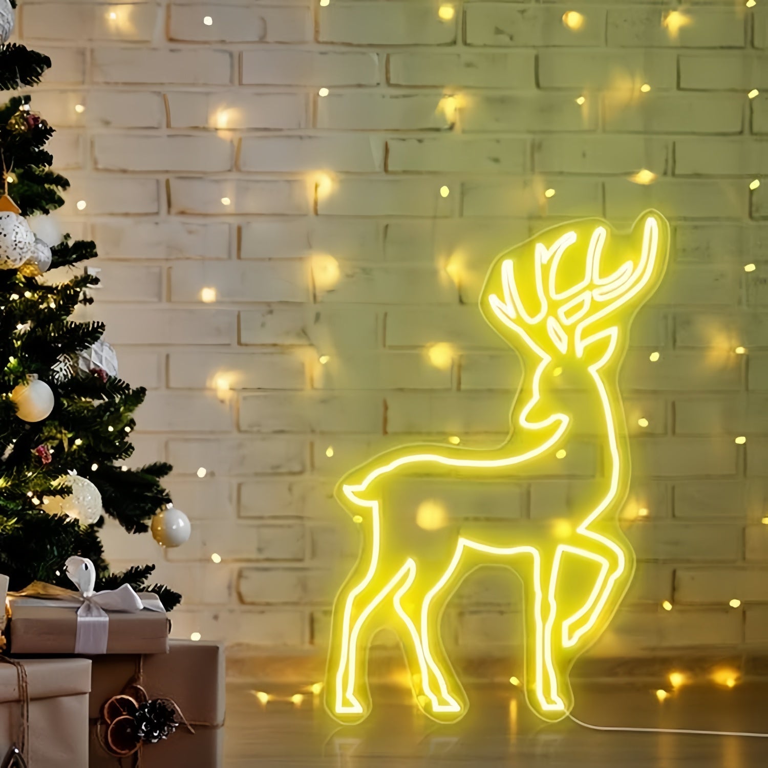 Christmas Reindeer Touch Of Holiday Magic With Neon Glow | Shineneon