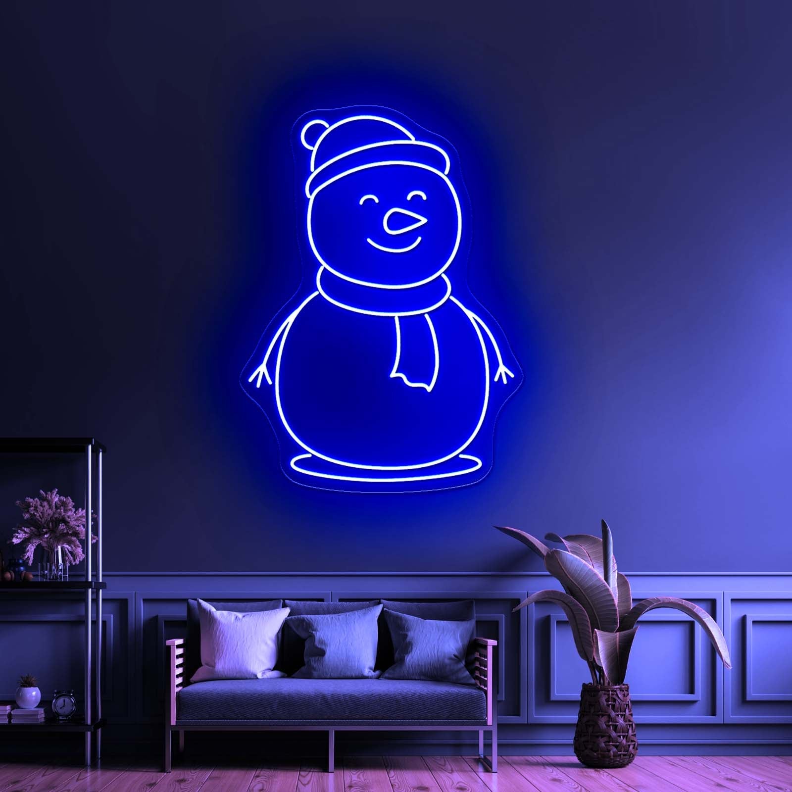 Christmas Snowman Purple Led Neon Sign - Shineneon