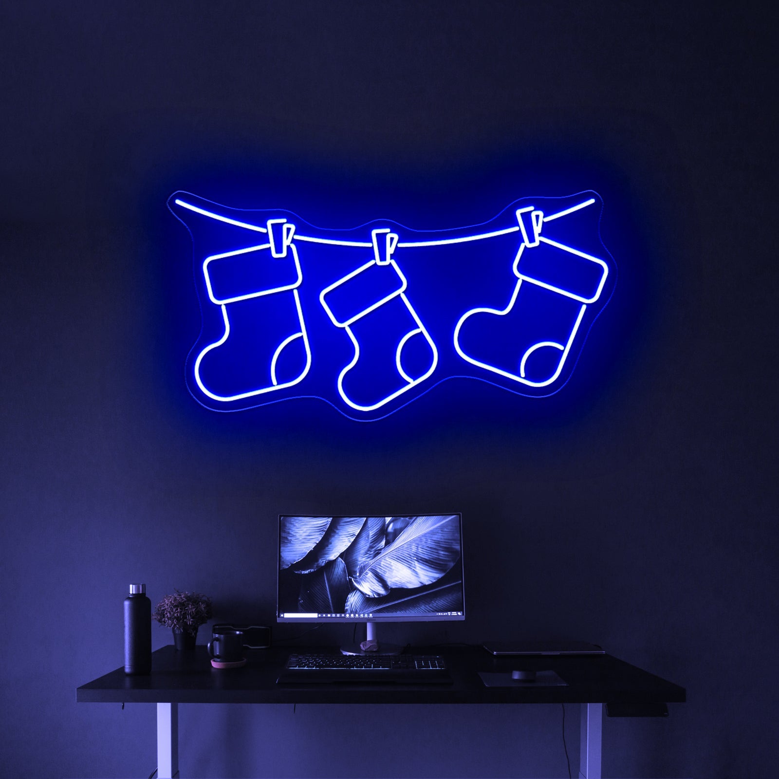 Christmas Socks Cute Purple Led Neon Sign - Shineneon