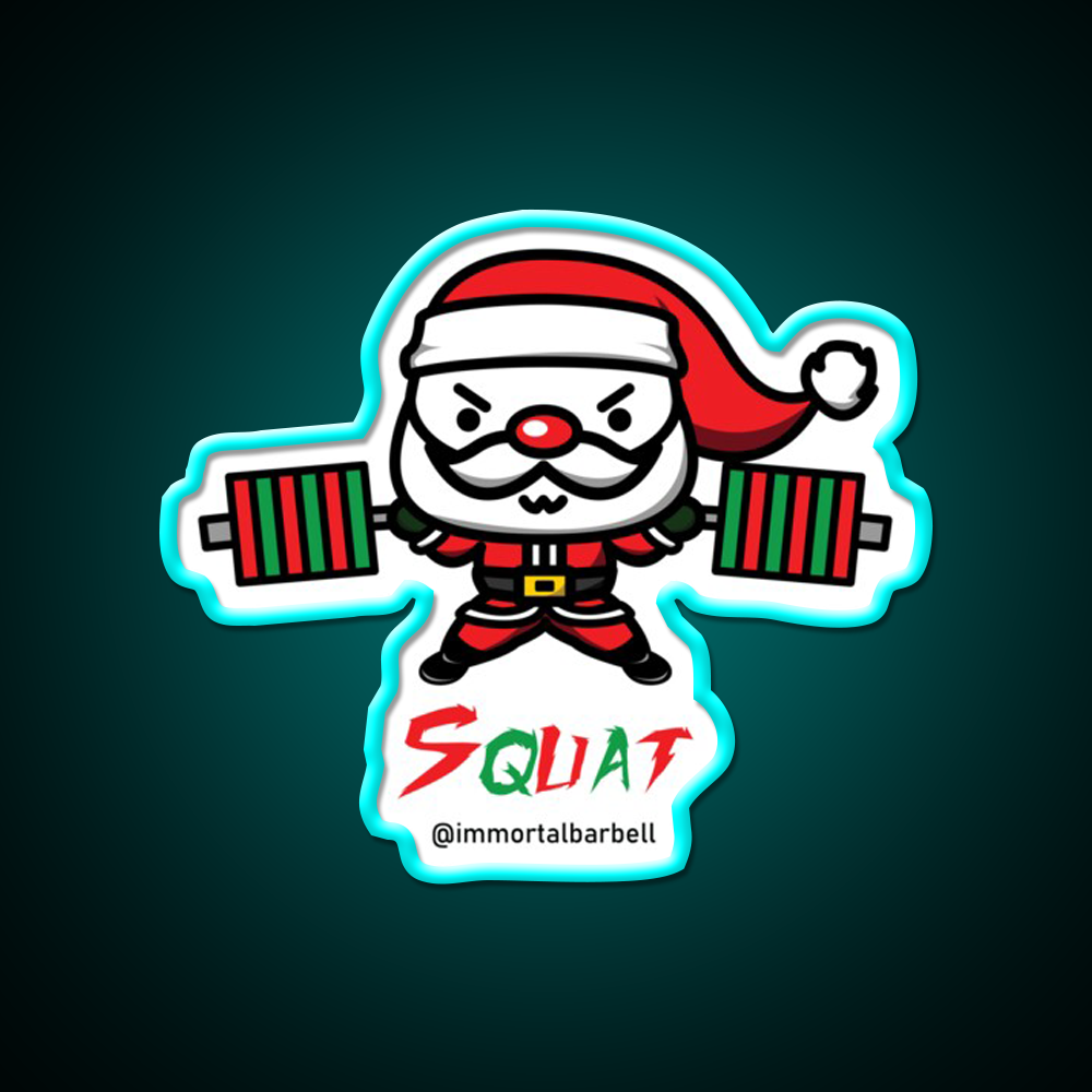 Christmas Squat Gym Fitness Led Neon Sign Rgb Color - Size and dimension reference