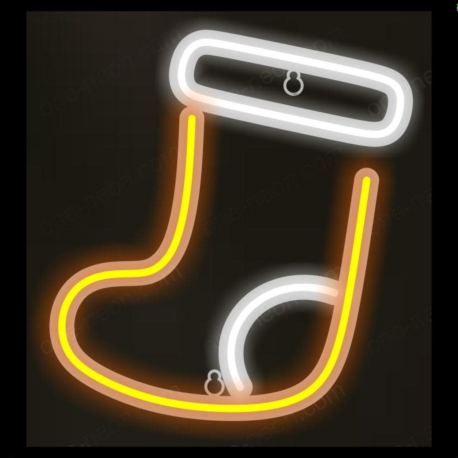 Christmas Stockings White-Yellow Led Neon Sign For Holiday Tabletop Decor | Shineneon