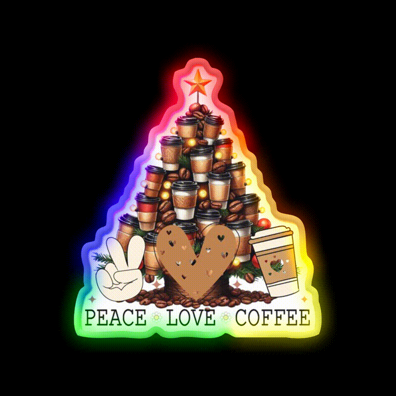 Christmas Tree For The Coffee Drinker Cafe Led Neon Sign Espresso Bar Art Rgb Color