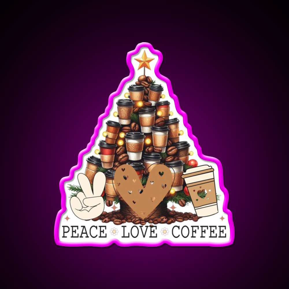 Christmas Tree For The Coffee Drinker Cafe Led Neon Sign Espresso Bar Art Rgb Color