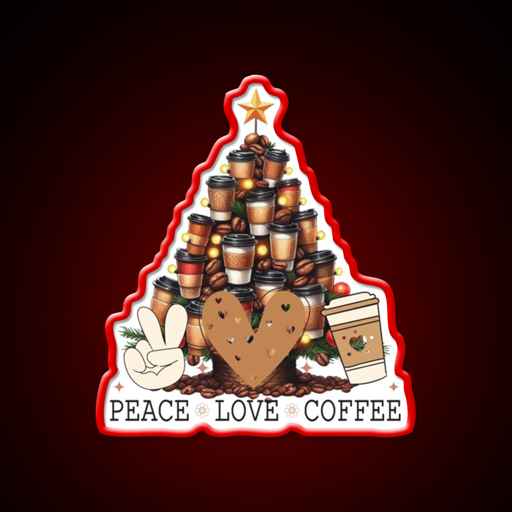 Christmas Tree For The Coffee Drinker Cafe Led Neon Sign Espresso Bar Art Rgb Color