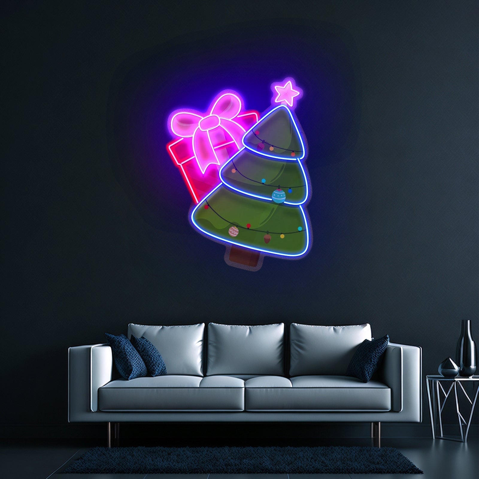 Christmas Tree Gift Led Neon Acrylic Artwork For Sale - Shineneon