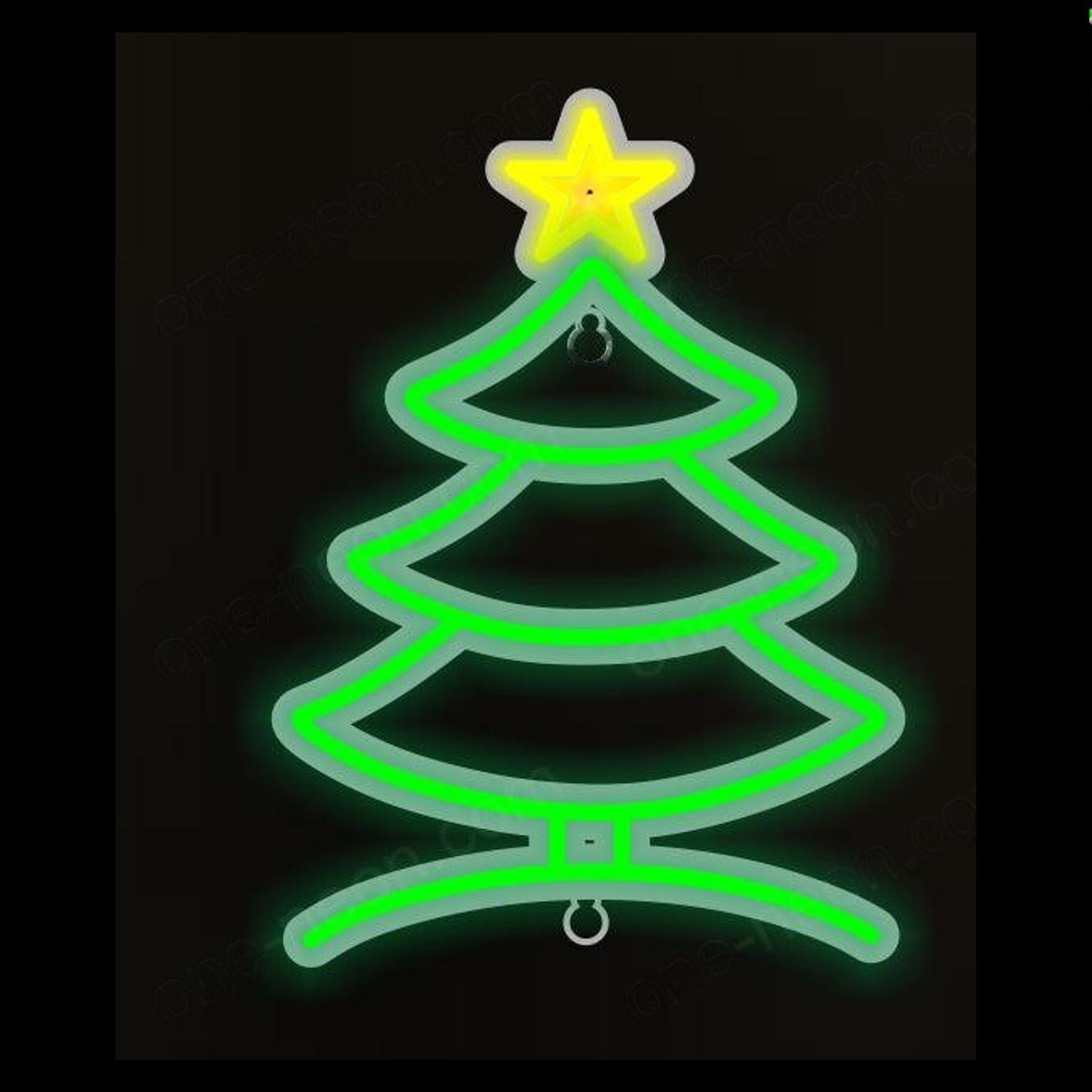 Christmas Tree Green Yellow Led Neon Sign Festive Indoor Outdoor Holiday Decor | Shineneon
